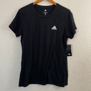 Adidas golf black solid T shirt w/Logo size large NWT womens